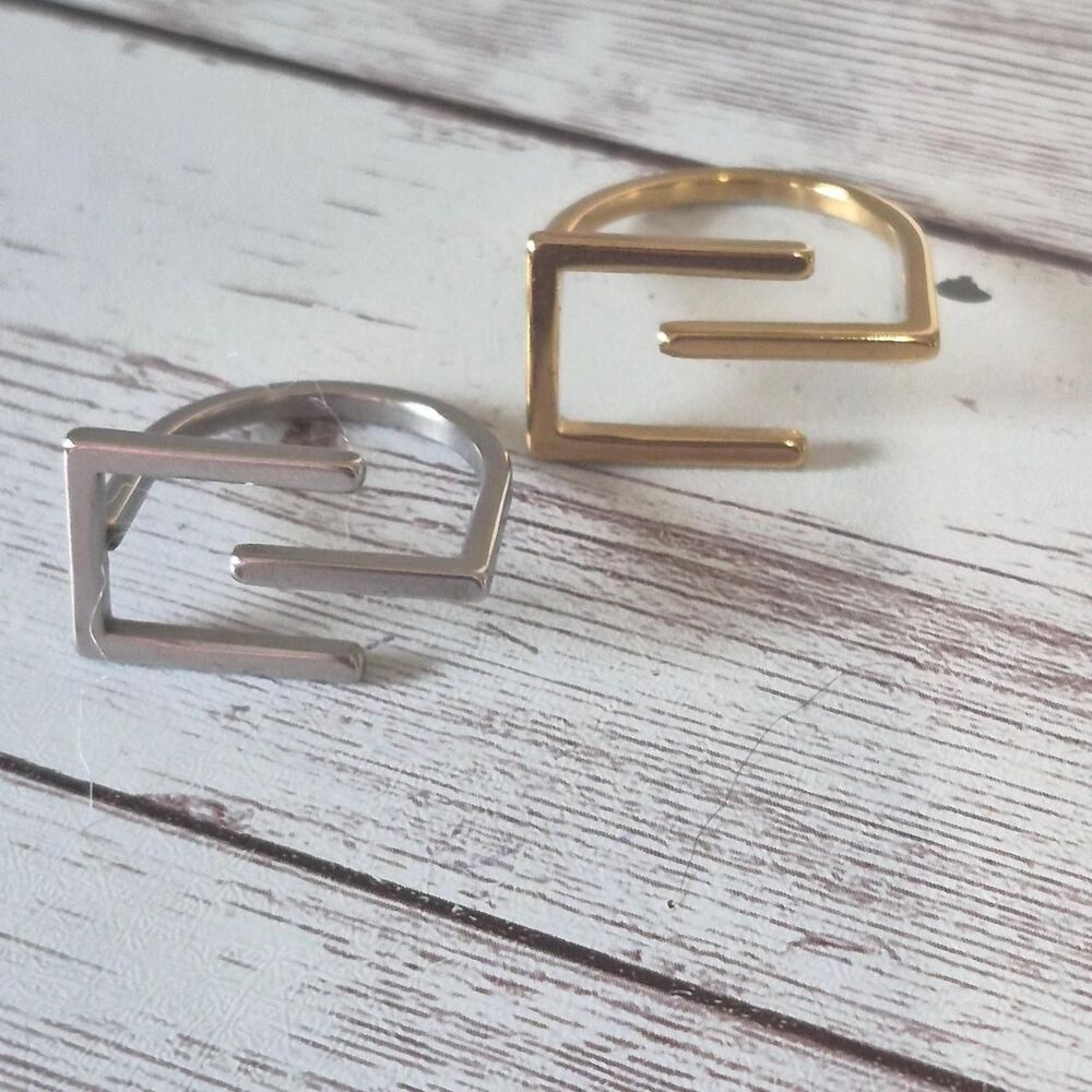 Men's Gold and Silver Ring Duo Size 10